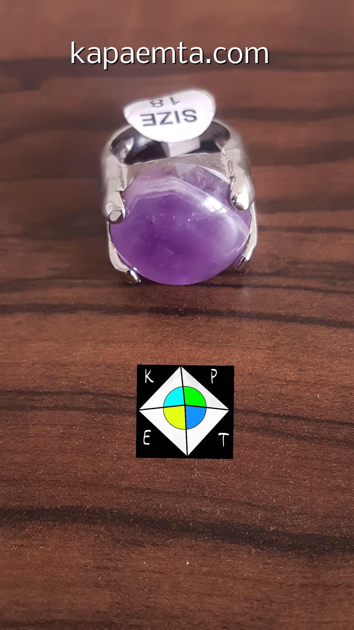 Gerçek amethyst taşlı yüzük - Görsel 4