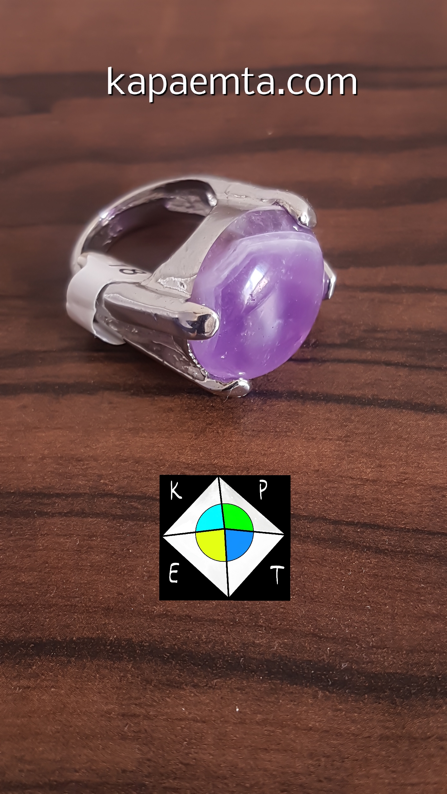 Gerçek amethyst taşlı yüzük