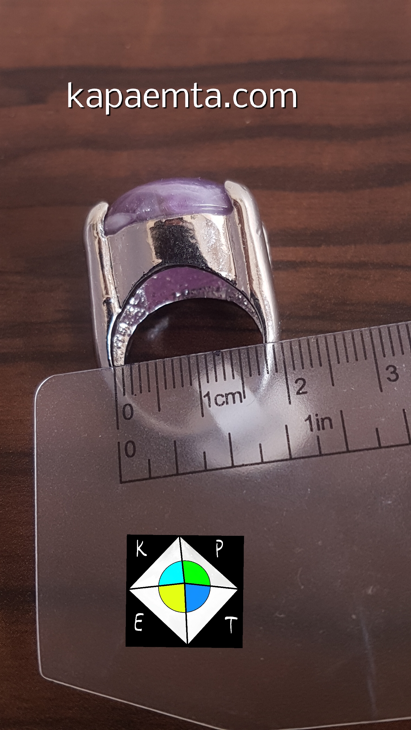 Gerçek amethyst taşlı yüzük - Görsel 3